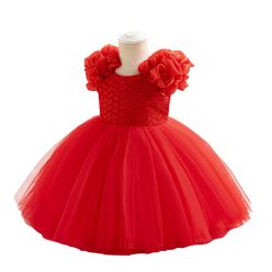 Rochita eleganta fetita Moana rosie 1-5 ani lungime medie