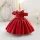 Rochie botez fetite 0-4 ani Beatrice bordo tafta paiete lungime medie maneci Bardot