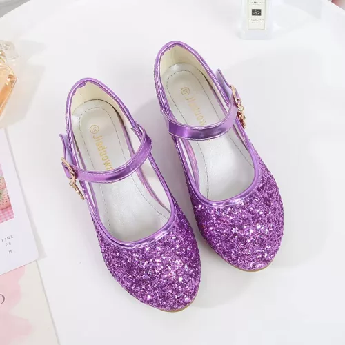 Pantofi cu toc fetite mov eleganti glitter Ema 26-38