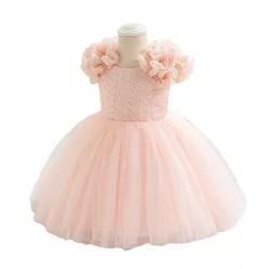   Rochita eleganta fetita Moana roz deschis 1-5 ani lungime medie