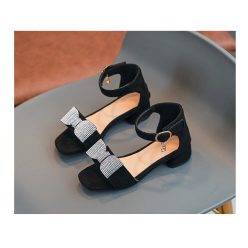 Sandale fetite Alma cu toc 27-36 negru