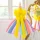 Rochita eleganta fete Deea multicolor curcubeu 4-8 ani lungime medie