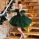 Rochita botez verde Claudia Deluxe 1-12 ani maneca lunga