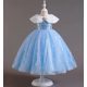 Rochita  Elsa albastru deschis 3-12 ani model 12 cu paiete