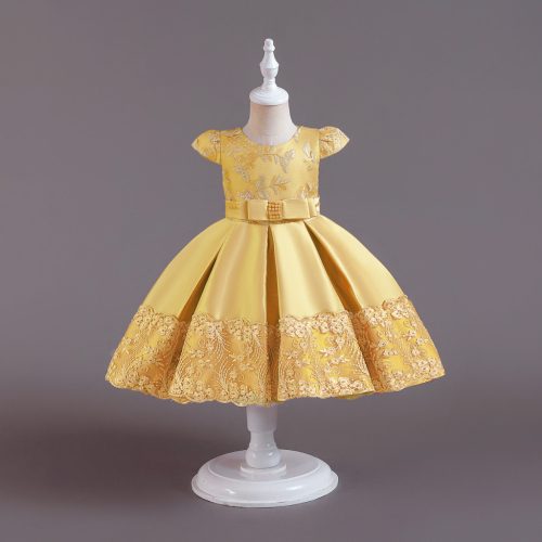 Rochita de ocazie fete Catia 2-5 ani galben lungime medie