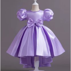 Rochie eleganta fete Camilla satin 3-12 ani mov cu trena