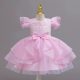 Rochii elegante fete sebare banchet roz deschis Victoria 3-12 ani lungime medie