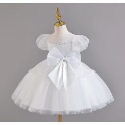 Rochie eleganta fete Miriam 1-6 ani alba cu paiete 