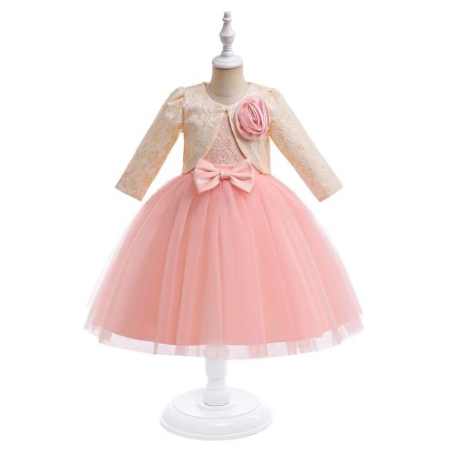 Rochita Angel 3-12 ani roz cu bolero inclus 