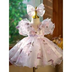   Rochita  botez Fenice Deluxe Volume  1-12 ani cu fluturi multicolor IN STOC 