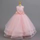 Rochie lunga de ocazie fete roz deschis Alessia 3-12 ani cu broderie si paiete