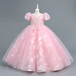 Rochita  Samanta 4-15 ani roz lunga cu reflexe curcubeu