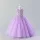 Rochie nunta copii 4-12 ani mov cu broderie Zeta lunga fara maneci