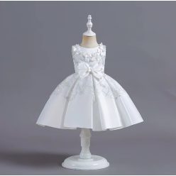 Rochita eleganta fetite Magnolia 2-5 ani alba lungime medie 