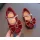 Pantofi rosii fara toc cu fundita lac si perlute fetite Marabel 25-36