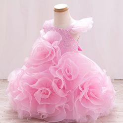 Rochita eleganta fetite Aniela 2-8 ani alb lungime medie cu paiete 