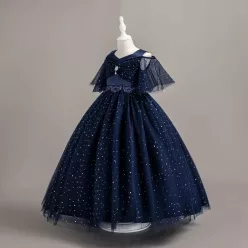 Rochita eleganta fetite Nadine 5-15 ani lunga crem
