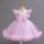 Rochii elegante fete nunta Carla roz deschis 3-12 ani lungime medie cu tulle
