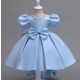 Rochie eleganta fete Camilla satin 3-12 ani albastru deschis cu trena