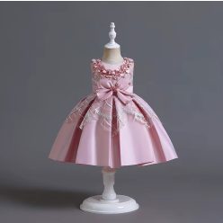 Rochita eleganta fetite Magnolia 2-5 ani roz pudra lungime medie