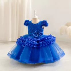 Rochita albastru electric fetite Zenis 1-5 ani lungime medie