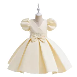   Rochita crem eleganta Anastasia 3-12 ani lungime medie clasica