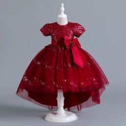 Rochie eleganta fete Corina 3-12 ani bordo cu trena