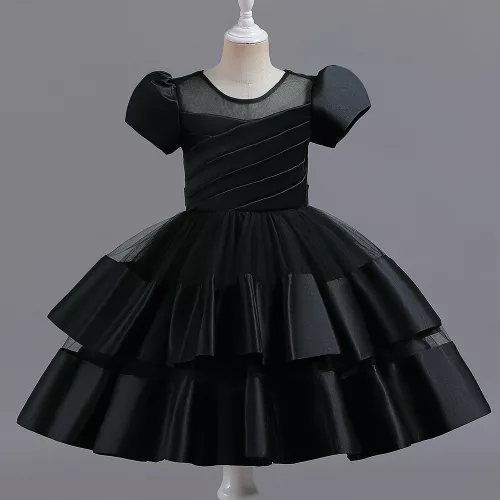 Rochita simpla eleganta Melinda 2-8 ani neagra lungime medie