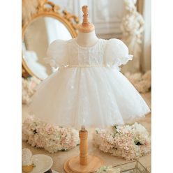   Rochita eleganta fetite Kalia Deluxe Volume 0-12 ani alb IN STOC