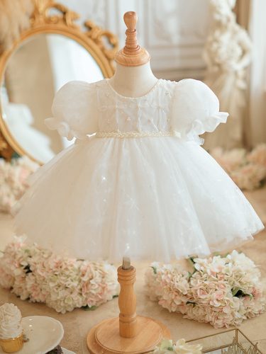 Rochita eleganta fetite Kalia Deluxe Volume 0-12 ani alb IN STOC