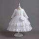 Rochita eleganta fetite Nimera alba  3-12 ani cu bolero maneca lunga