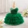 Rochie botez fetite 0-4 ani verde tulle paiete lungime medie fara maneci