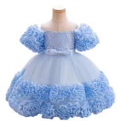 Rochie Mango 1-6 ani albastru cu trandafiri IN STOC