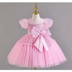 Rochie eleganta fete Miriam 1-6 ani roz cu paiete