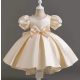 Rochie eleganta fete Camilla satin 3-12 ani crem cu trena