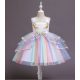 Rochita  Unicorn Eva 3-12 ani alb lungime medie multicolor IN STOC