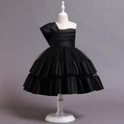 Rochita simpla eleganta Rosana 2-6 ani neagra lungime medie