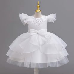   Rochii elegante fete sebare banchet alba Victoria 3-12 ani lungime medie