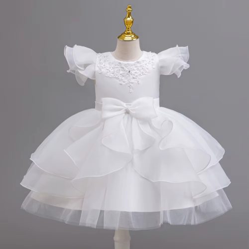 Rochii elegante fete sebare banchet alba Victoria 3-12 ani lungime medie