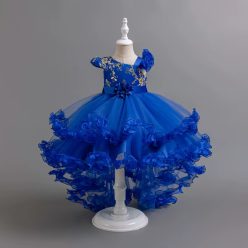 Rochie eleganta fete Lisanda 3-12 ani albastru cu trena