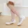 Pantofi cu toc strasuri si floare albi fetite Magnum 26-36