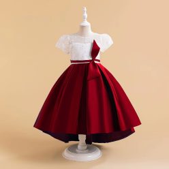 Rochie eleganta fete Maria 3-12 ani bordo cu trena
