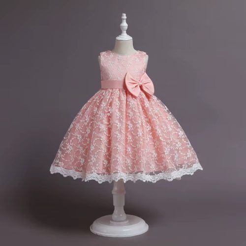 Rochita roz deschis eleganta fetita banchet Zendaia 3-10 ani cu broderie