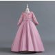 Rochita elegante fete Camelia  4-12 ani roz pudra cu maneca lunga