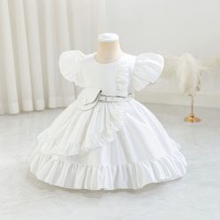 Rochie de ocazie pentru fetite 1-5 ani Kylie alba lungime medie