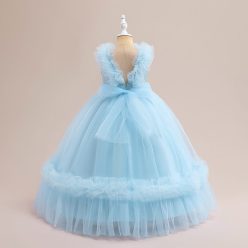   Rochita eleganta fete Eliana 6-12 ani albastru deschis lunga 