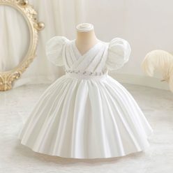 Rochita eleganta fetite alba Eleonora 1-7 ani