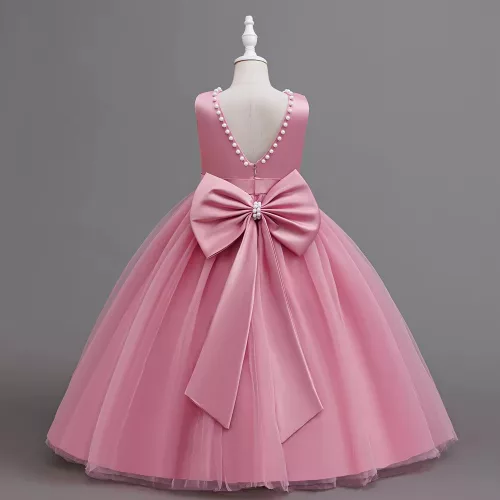 Rochie de ocazie roz tulle simpla copii Eva 5-15 ani