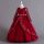 Rochie de ocazie fete Evelina bordo 3-12 ani broderie paiete dantela si maneca lunga