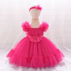   Rochita roz fucsia aniversare fetita 0-4 ani Eclipse fara maneci si bentita